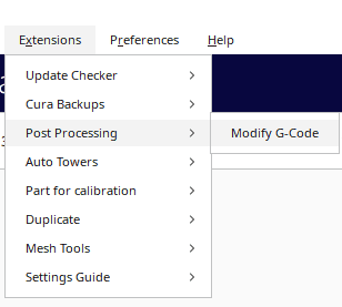 cura post processing menus