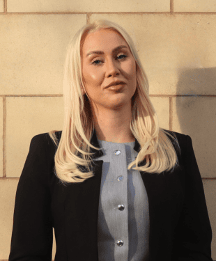 Molly Drake, Commercial Property Solicitor. Photographed outside DTM Legal in Chester