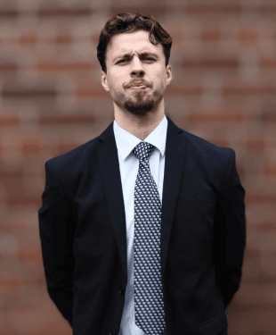 Ioannis Rathbone, Paralegal, Residential Property. photographed outside DTM Legal Chester Office.