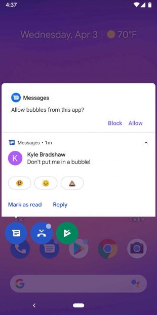 Разница между Android 10 и Android 11 3 Чат Пузыри в Android 11