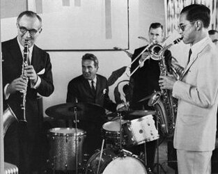 His Majesty King Bhumibol Adulyadej and Benny Goodman in New York 1960