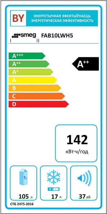 Отдельностоящий однодверный холодильник FAB10LWH6