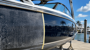 Boat gelcoat restoration for faded and oxidized gelcoat in Southwest Florida