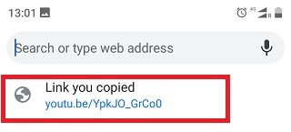 Paste Link to Browser and open