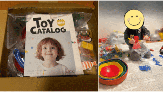 Cha Cha Chaから届いた豪華なおもちゃ6点セット（くみくみスロープ、ウッディプッディのお寿司、バランスストーンなど）の全体写真