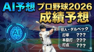 【AI予想】巨人・ボビーダルベック 2026年成績予測｜岡本和真の穴を埋める「新・門番」
