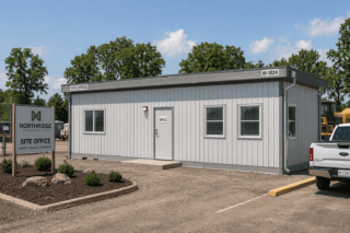 Single-wide-office-trailer-on-permanent-foundation