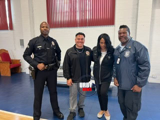 Officer Alexander, Rep. from the mayors' office, Dr. Jocelyn Mull, L to R 