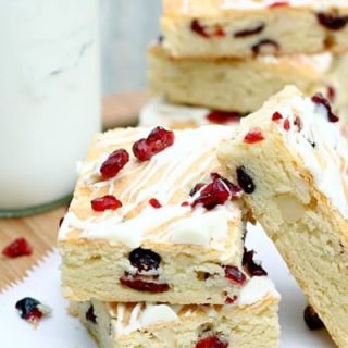 White Chocolate Cranberry Macadamia Bars