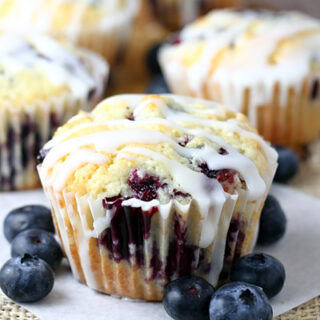 Lemon Blueberry Muffins with Lemon Glaze
