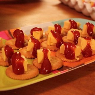 velveeta, ketchup, ritz crackers