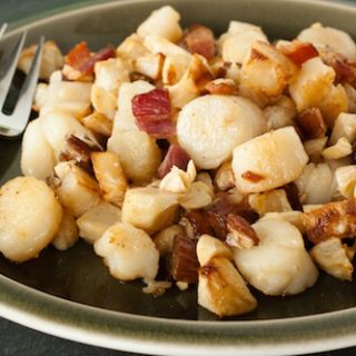 scallops with bacon and celery root