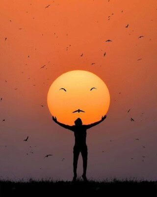 خلفيات للشمس الحمراء.