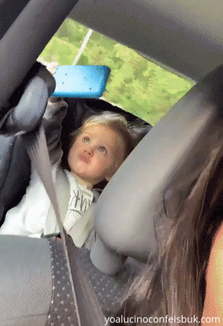 Taking a selfie in the car