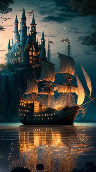 خلفيات سفن في البحر.