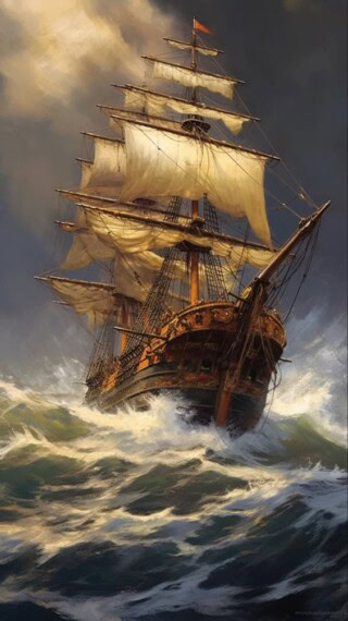 خلفيات سفن في البحر.