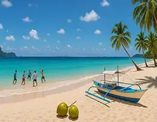 Paradise beach in the Philippines – every expat’s dream first morning view.
