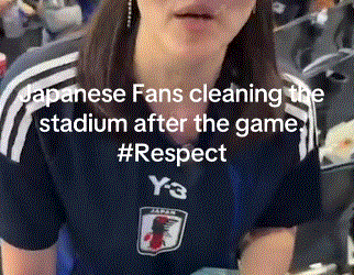 VIDEO; Japoneses sorprenden al limpiar estadio tras partido del Mundial