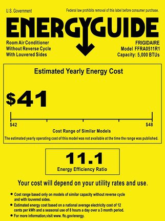 Frigidaire FFRA0511R1 5, 000 BTU Energy Guide