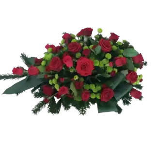 Wiązanka pogrzebowa z czerwonych róż, wiązanka ostatnie porzegnanie z dostawą niska cena Pruszków