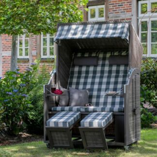 Strandkorb deVries PURE Standard Grau - Design 478 - beidseitig geflochten