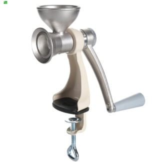 Jupiter Mohnmühle Kornmühle Edelstahl Fuß farbig lackiert beige