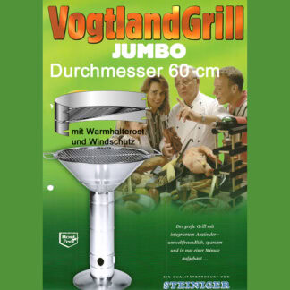 Steiniger Holzkohlegrill JUMBO Edelstahl SET mit Windschutz Warmhalterost