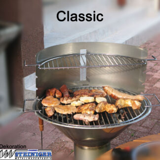 Steiniger Vogtlandgrill Holzkohlegrill CLASSIC SET Windschutz und Warmhalterost