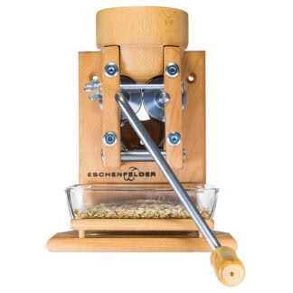 Eschenfelder Flocker Wandmodell Kornquetsche Holztrichter Flockenquetsche + Glas