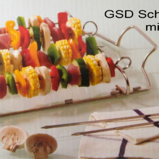 GSD Schaschlikspieße mit Halter aus Edelstahl | Flache Grillspieße