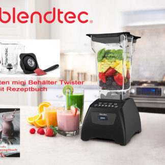 Blendtec Standmixer Classic 575 in schwarz im Set Twister Jar und Rezeptbuch
