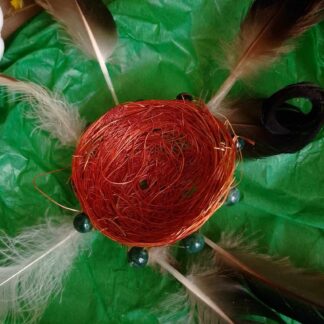 Nid avec perles d'agate mousse