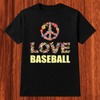 Peace Love Baseball Floral Shirt for Baseball Fans, Tee, Sweatshirt & Hoodie Long Sleeve