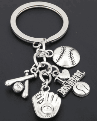 1PC I Love Baseball With Soccer Shoes Keychains For Car Purse Bag Cowboy Gift Clover Charms Keyrings