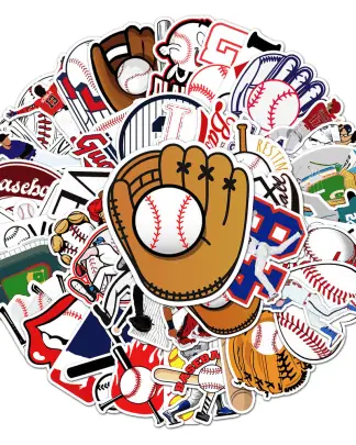 10/50PCS Cool Cartoon Baseball Stickers Bike Skateboard Guitar Laptop Luggage Helmet PVC Outdoor Game Sports Sticker Decals