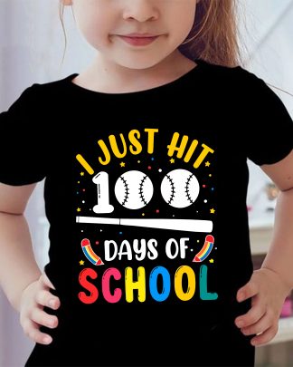 i just hit 100 days of school shirt baseball shirt