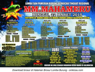 Brosur Lomba Burung Berkicau MM Mahameru, Balikpapan, 22 Maret 2015