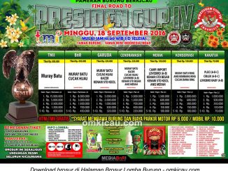 Brosur Revisi Final Road to Presiden Cup IV, Jakarta, 18 September 2016