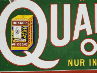 Quäker Weiße Oats Emailschild