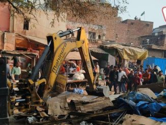 Illegal encroachments removed from the old railway crossing