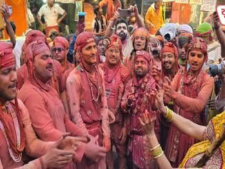 Celebration of 'Lathmar' Holi in Barsana