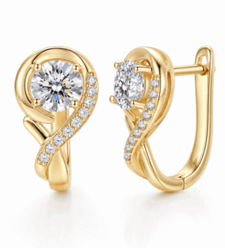 Moissanit Twist Creolen Verlane aus 925 Sterling Silber