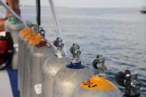 Scuba Tanks on Dive Boat