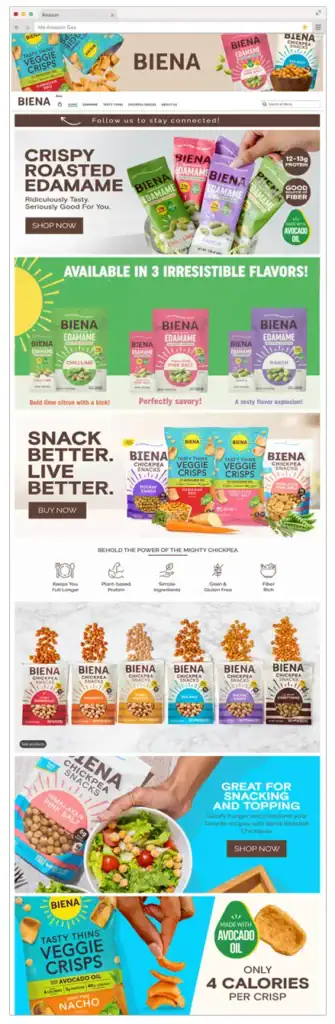 Amazon Brand Store example Biena