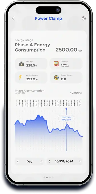 Energy consumption dashboard on the Syncrow app.