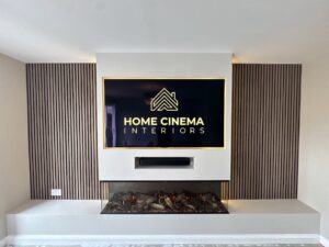 Chimney Breast Media Wall Slat Panelling Electric Fire