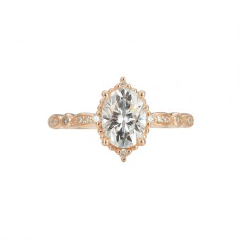 Vintage Oval Moissanite Engagement Ring - Victoria