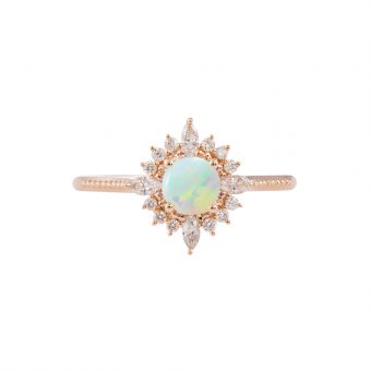Art Deco Australian opal engagement ring Mackenzie