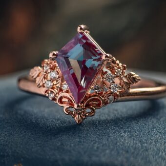Secret Garden kite cut alexandrite ring Jasmine