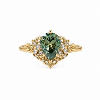Secret Garden Ring in Pear Cut Moissanite - Jasmine
